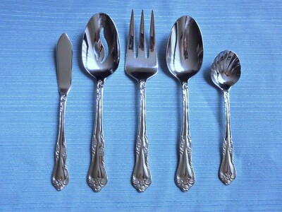 New Oneida AZALEA 5pc Hostess Set Stainless Serving Flatware