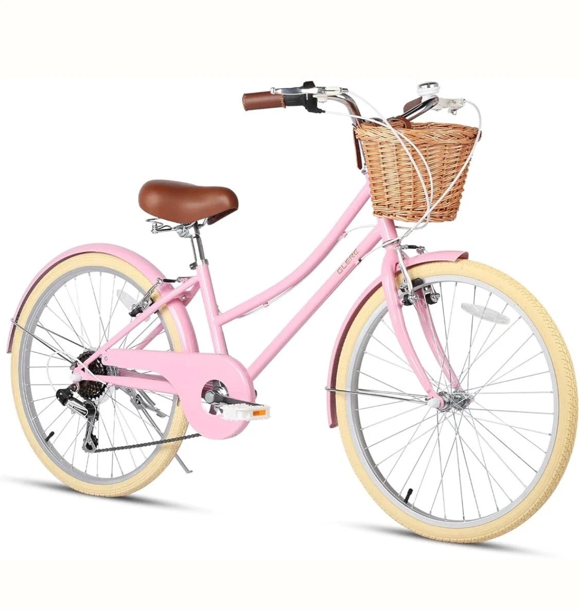Pink beach cruiser with basket clearance