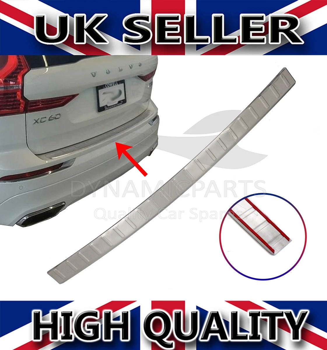 FOR VOLVO XC60 CHROME REAR BUMPER PROTECTOR SCRATCH GUARD S.STEEL