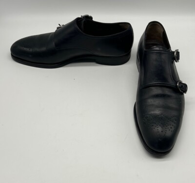 Salvatore Ferragamo Navy Double Monk Strap Oxfords Salvatore Ferragamo Navy Double Monk Strap Oxfords main image 2