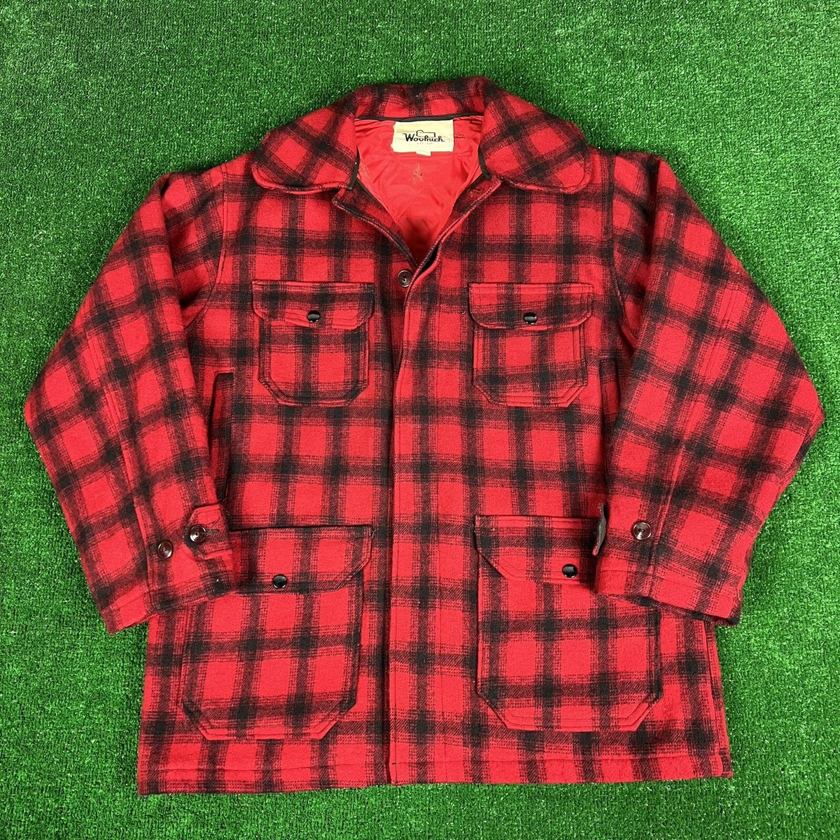 Vintage 60's Woolrich Hunting Jacket Coat Mackinaw Buffalo Plaid Men's L 40  Wool