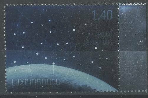 Luxembourg 2019 Space  Resources Stamp Silver Foil Unique Unusual 1v