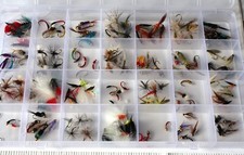 Box of assorted fishing flies 140 new top quality dry flies in tackle fly box