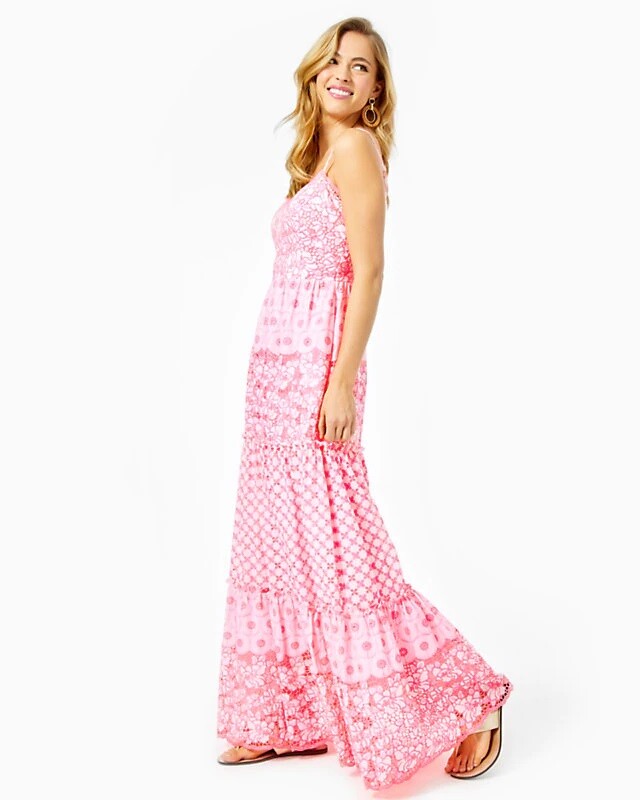 lilly pulitzer kyla maxi dress Bridesmaid Lilly Pulitzer Type Dresses Lilly Pulitzer NWT Kyla Maxi Dress Lilly's Coral Garden Eyelet