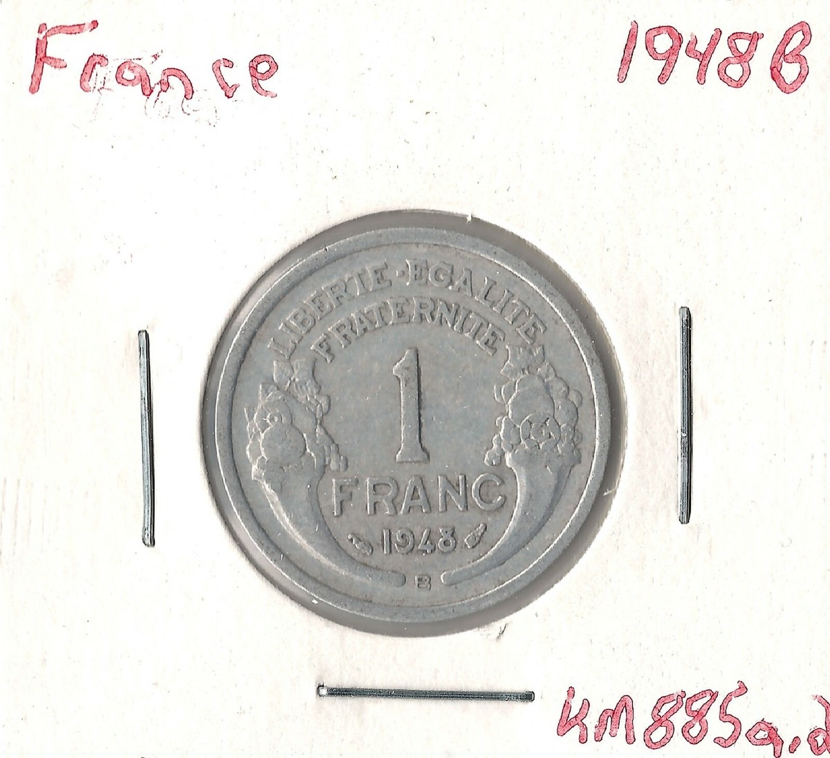 Coin France 1 Franc 1948 B KM885a.2 | eBay