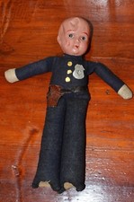 9 inch Celluloid  Cloth Fabric Special Police Doll Made in Japan Vintage 1950's
