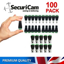 CCTV POWER CONNECTORS 10-100 DC MALE FEMALE BNC VIDEO ADAPTERS FOR CAMERA CABLE