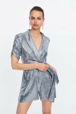 zara sequin romper