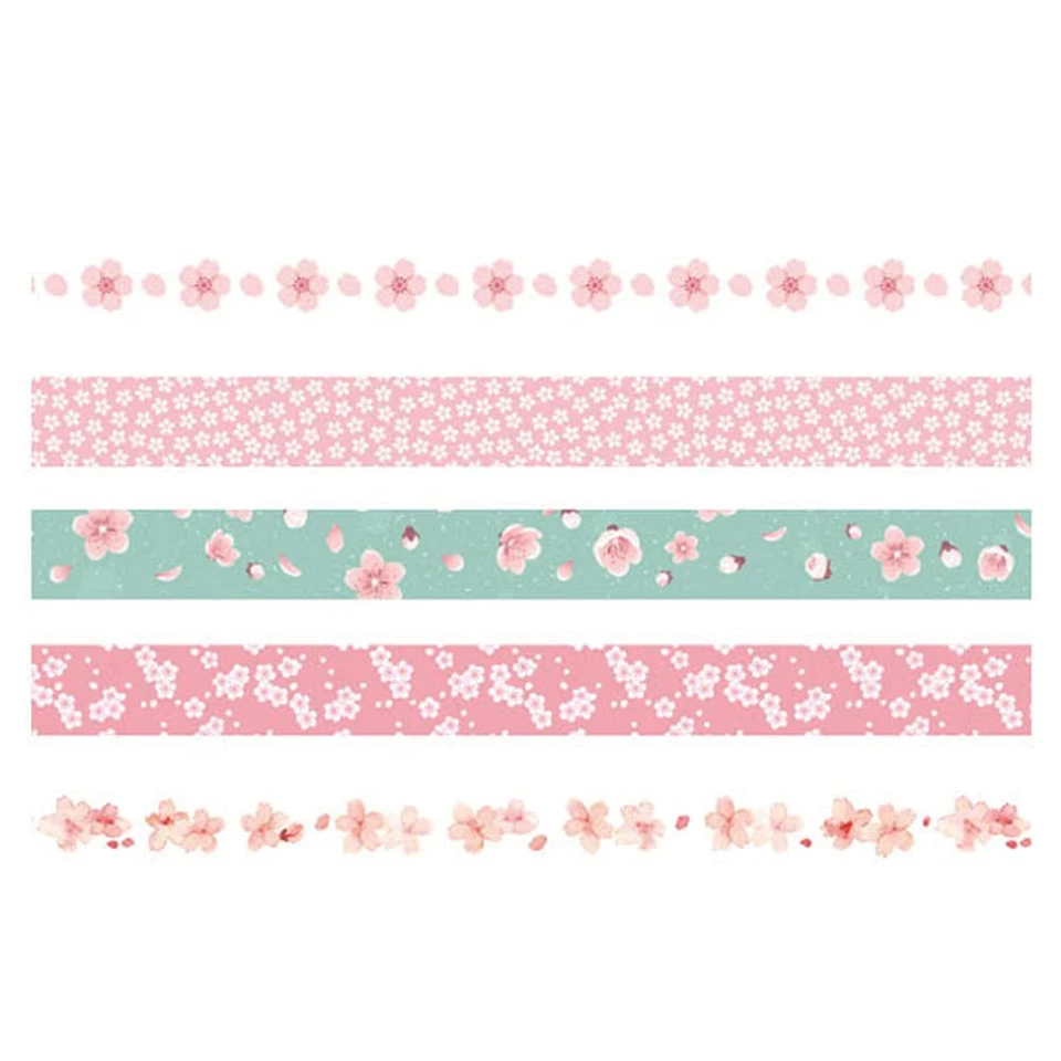 Juego de 5 rollos de cinta Washi YUBX cintas decorativas básicas delgadas para álbumes de recortes Foto 2 de 3