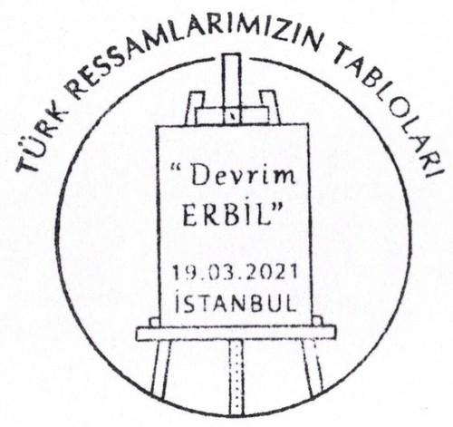 TURKEY 2021 LARGE FDC FOR GREATEST MASTER DEVRIM ERBIL PAINTING FOUR STAMPS SET - Picture 6 of 8