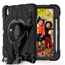 For iPad A16 11th Gen 10.9" 10.2" mini Heavy Duty Rugged Case + Shoulder Strap