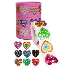 500Pcs Heart Shape Stickers Roll Valentine's Day Label Decor Envelopes Seals