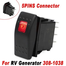 For Onan Cummins Rocker Start Stop Switch 308-1038 RV Generator 5PINS Connector