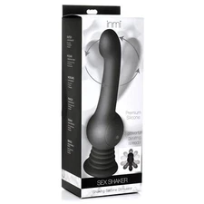 Inmi Sex Shaker Shaking Silicone Stimulator Black - Gyrating Thrusting Vibrator