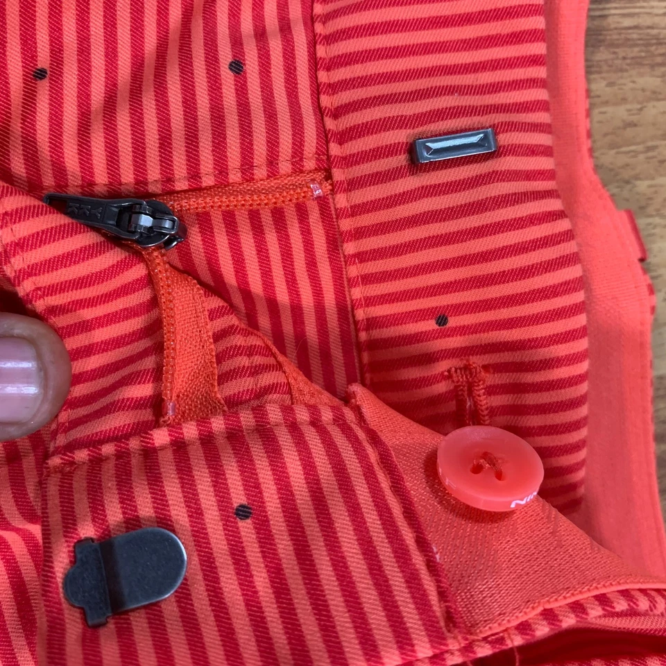 耐克短裤男式 36 橙色高尔夫斜纹布平前性能轻便 Dri-Fit — 第 3/4 张图片