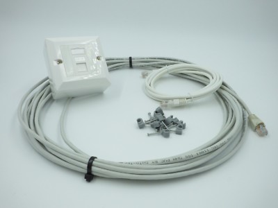 20 mtr Intern Cat5e Ethernet Kabel Verlängerungsset Individuell VOLLKUPFER 