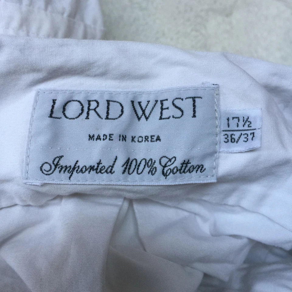 Camisa de vestir formal Lord West para hombre 17,5 36/37 plisada frontal abotonada manga larga Foto 3 de 4
