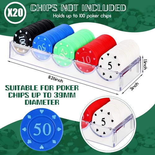 20 Stück Poker Chip Tabletts Acryl Poker Chip Rack Poker Chip Halter Poker Ch... - Bild 2 von 7