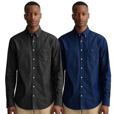 Enzo Mens Long Sleeve Shirt Casual Cotton Regular Fit Embroidered Logo Shirts