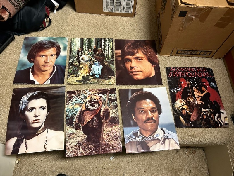 Vintage Star Wars Story Book  6 8x10 posters  & Fan Club Paper  1980s Orginal