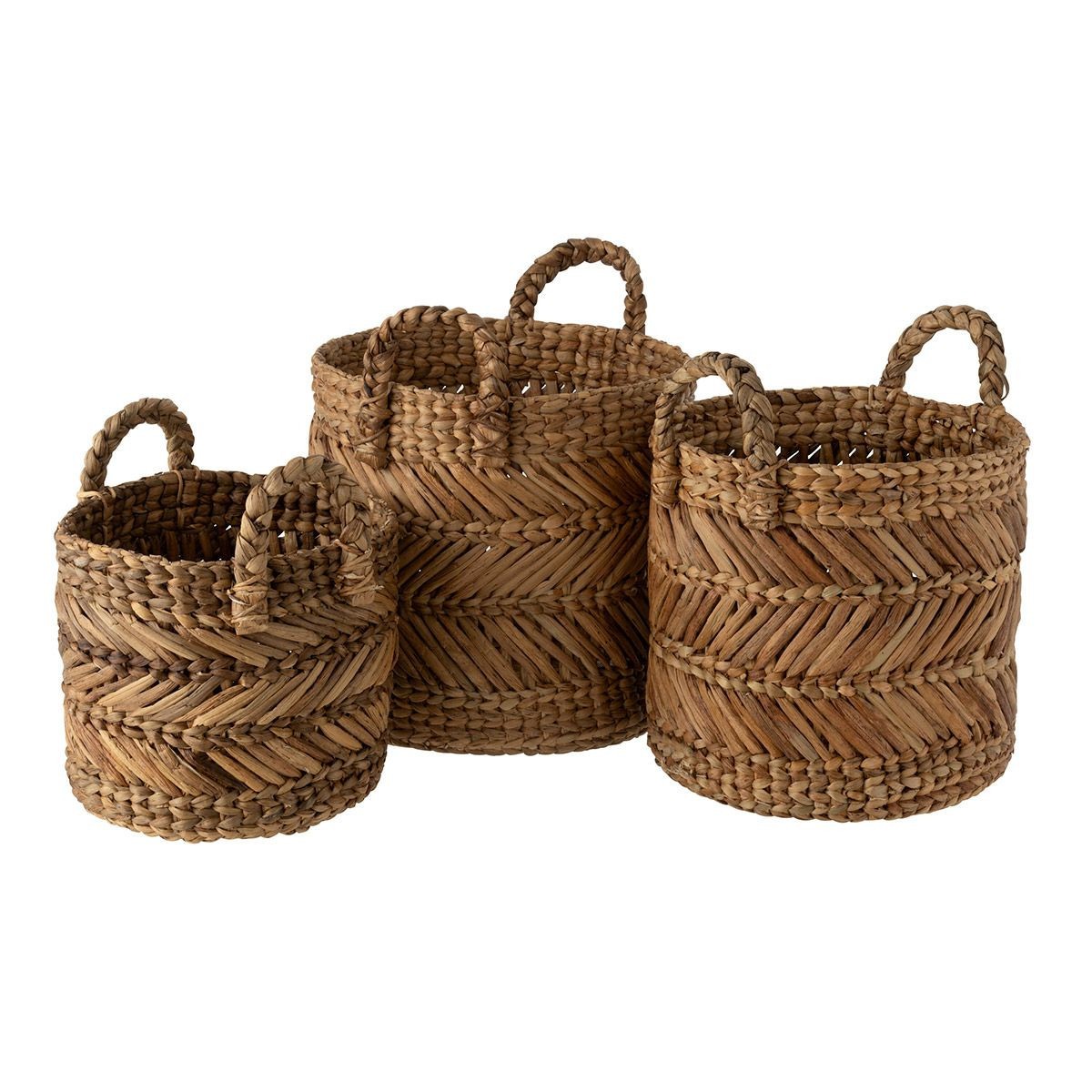 Panier de rangement Hollis 47cm en paille tressée pour organiser le salon