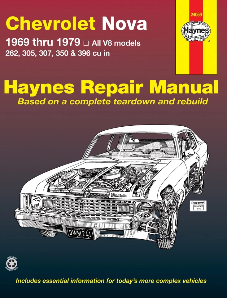 Chevrolet Nova (1969-1979) V8 Haynes Manuale di riparazione (USA)