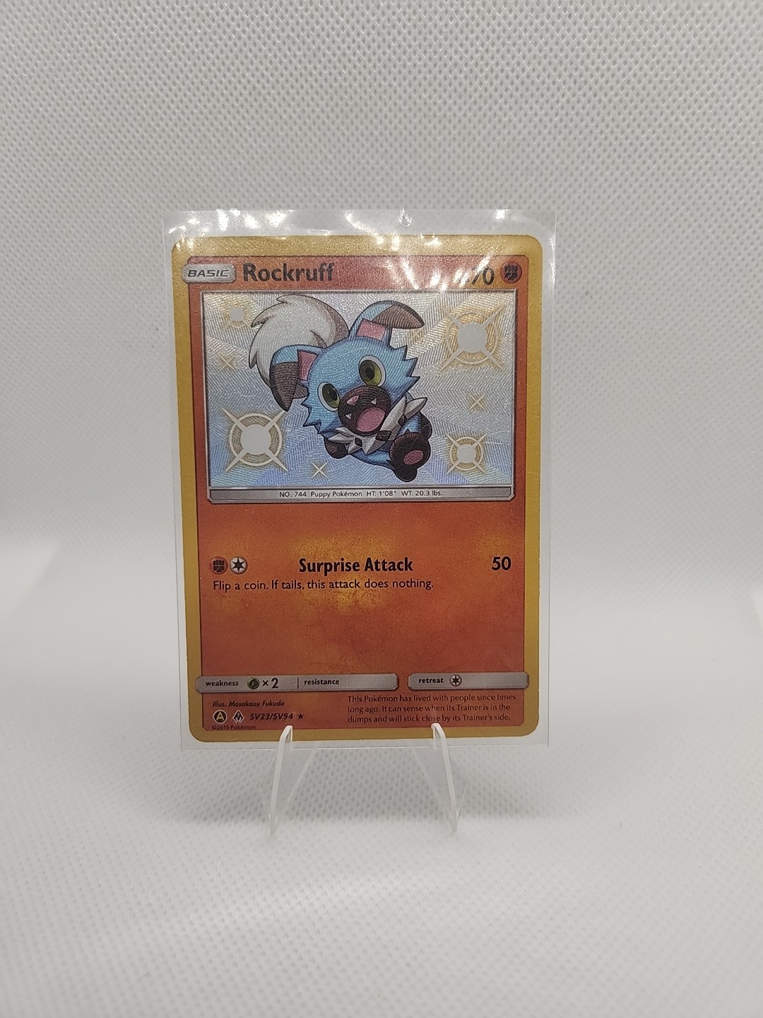 Pokemon TCG 2019 Rockruff SV23/SV94 Hidden Fates Shiny Vault Holo Rare