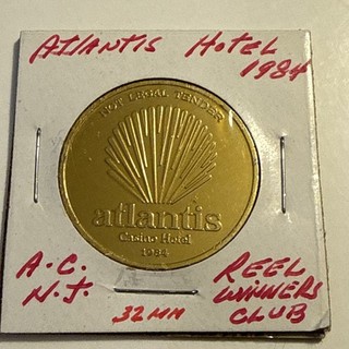 1984 ATLANTIS HOTEL REEL WINNERS CLUB NCV TOKEN ATLANTIC CITY NEW JERSEY