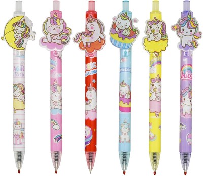 12 PCS Adorable Unicorn Pens Retractable gel 1 Count (Pack of 12), Multicolor 