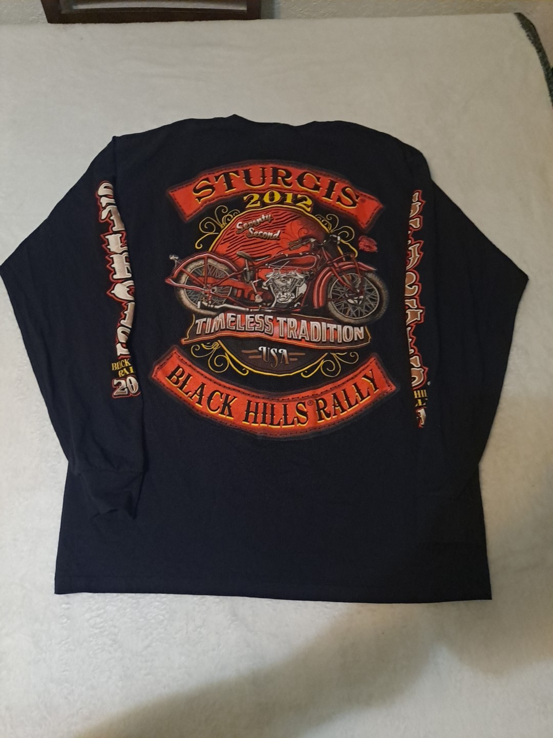 Sturgis Black Hills Rally 2012 Event Long Sleeve Men's Motorcycle Shirt Size XL