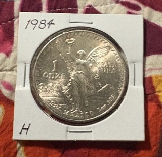 1984 Mexico LIBERTAD 1 Oz .999 FINE SILVER Coin ▫️🇲🇽⭐️⭐️ nice toning: )