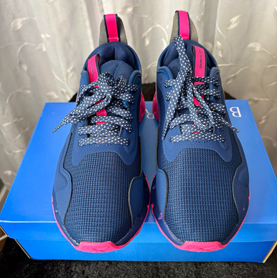 Reebok Zig Dynamica Unisex Low Top Lace-Up Colorblock Sneakers Blue Pink