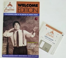 RARE Original v1.0 America Online MAC Collectible Disk w/AOL 1989 WELCOME MAG !