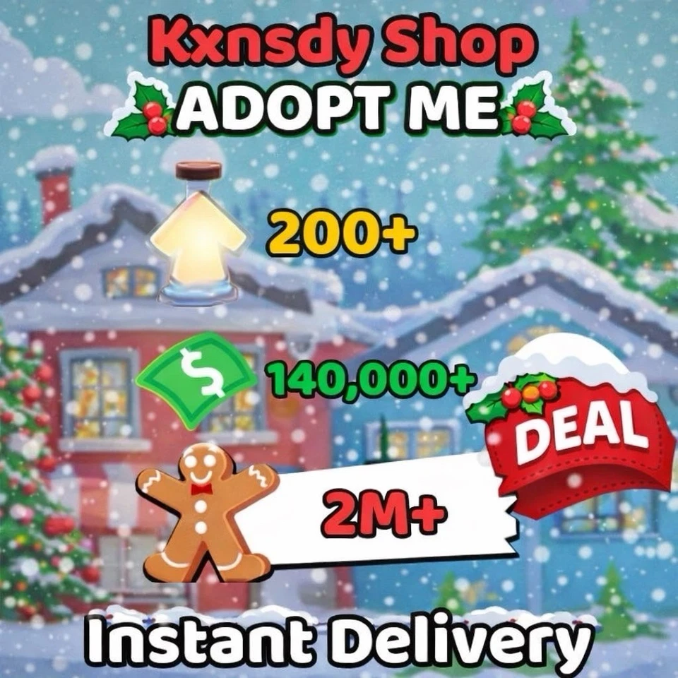 Adopt Me Christmas Deal 2M+ Gingerbread 200+ Potions 140K+ Bucks