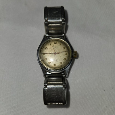 #ad VINTAGE 1940s WWII Men’s ROYCE WATERPROOF Military 17Jewel RUNS KINDA READ.. $49.00