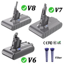 9500mAh For Dyson Battery V6 V7 V8 DC59 DC61 SV10 SV11 Motorhead Battery/Filter
