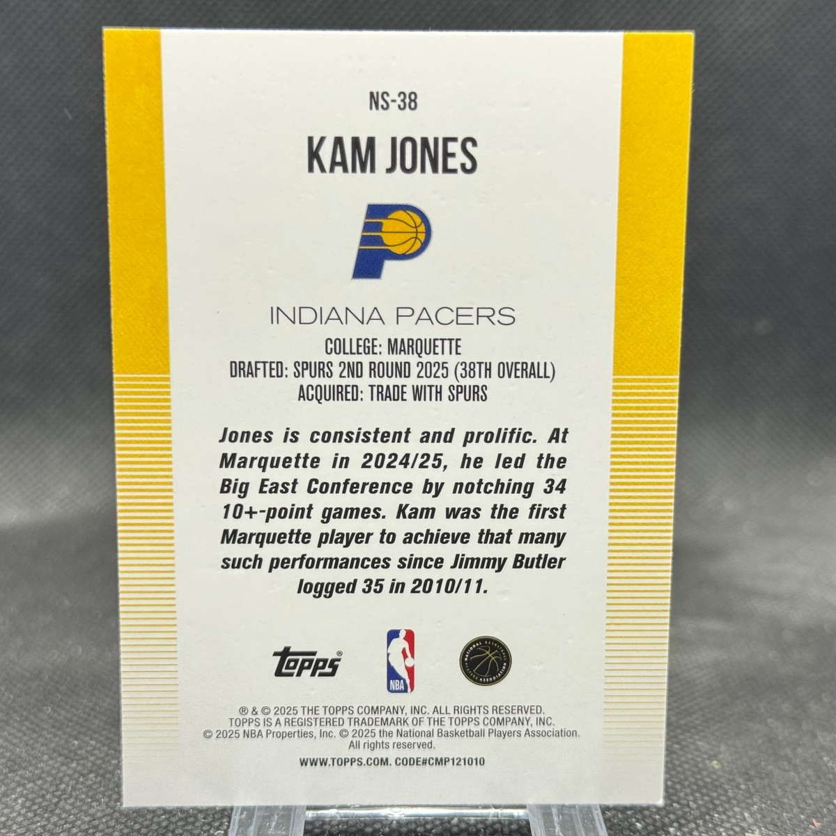 2025-26 Topps Basketball Kam Jones New School Green /99 Rookie