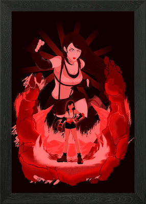 Final Fantasy VII Tifa Framed Wall Art Poster Canvas Print Picture