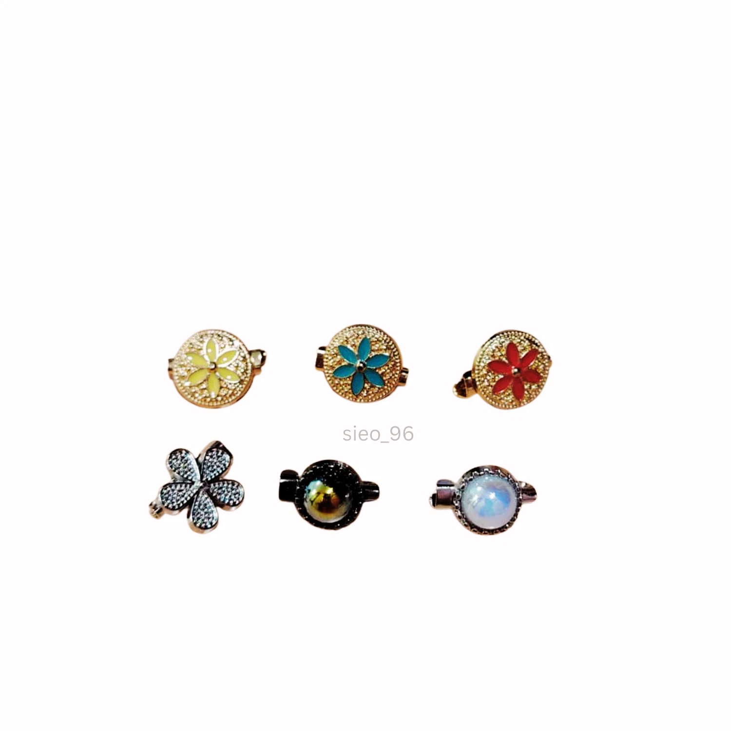 6PCS Mini Flower Brooch Pin Set Women Scarf Shawl Gold Silver Enamel Badge Gift
