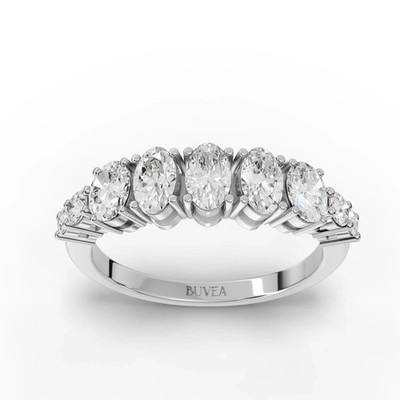 1.34 CT Lab Grown Diamond Oval Ring · White Gold Polished Minimal Mount