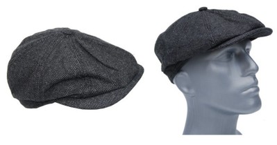 Herren Flatcap Schiebermütze Fischgrät 8-Panel Gatsby Peaky Blinders Mütze E22
