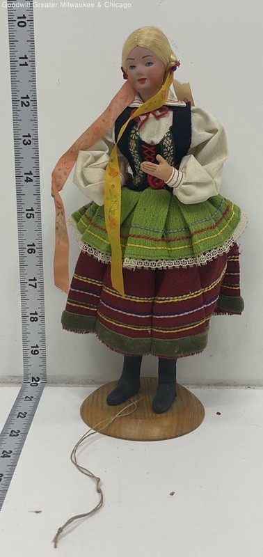 Unbranded Multicolor Traditional Folk Handcrafted Doll Fabric Plastic Wood
