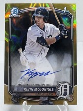 2025 Bowman Kevin McGonigle Gold Wave 34/50 1st Auto CPA-KM Detroit Tigers
