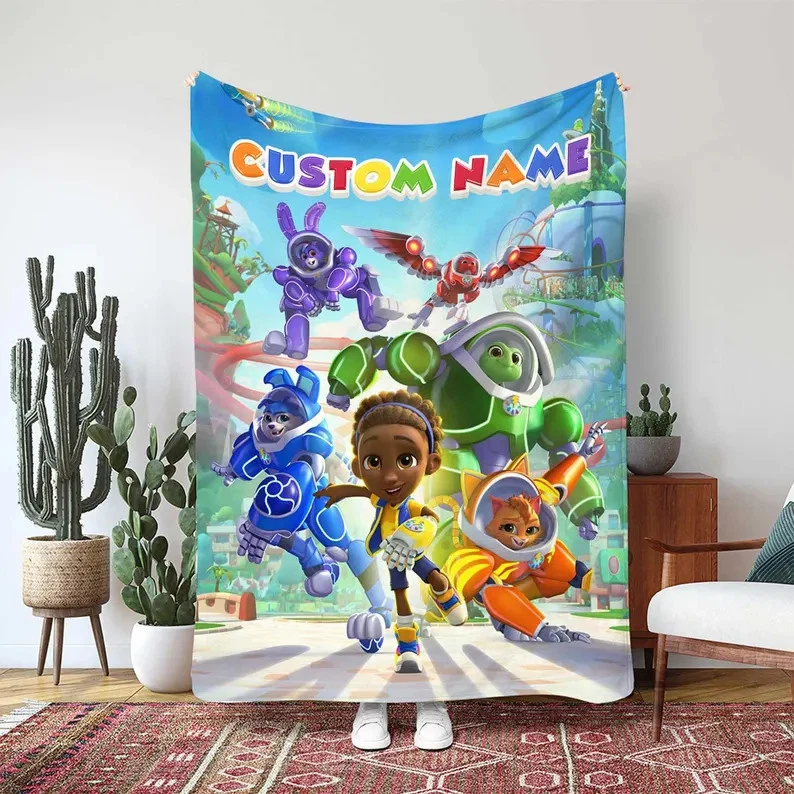 Robogobo Rescue Pets Blanket, Ultimate Superhero Team Custom Fleece Blanket