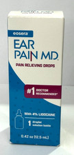 Eosera Ear Pain MD 4 Lidocaine Ear Drops Maximum Strength Pain Relief EXP:09/26