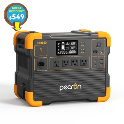 PECRON Portable Power Station E1500LFP 1536Wh 2200W LiFePO4 Solar Generator