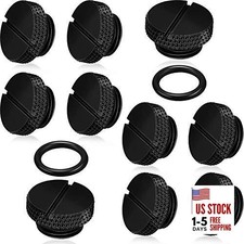 10 Pcs Black G 1/4 PC Water Cooling Plug Fittings with O- Ring Stop Fitting