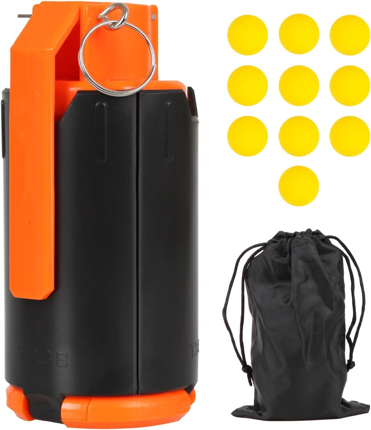 Lightweight Plastic Toy Grenade for CS Battle – Includes Foam Balls & Storage