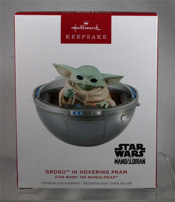 2024 Hallmark Ornament - 'GROGU IN HOVERING PRAM' Star Wars Mandalorian - NIB