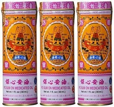 3 Bottles Po Sum on Medicated Oil 30 Ml - 1 Oz by Solstice USA